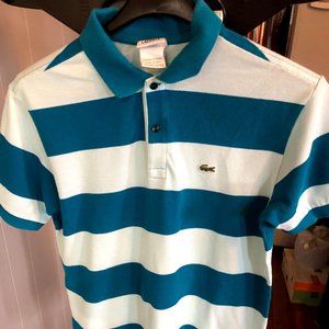 White and Blue Lacoste Polo (Size 16)